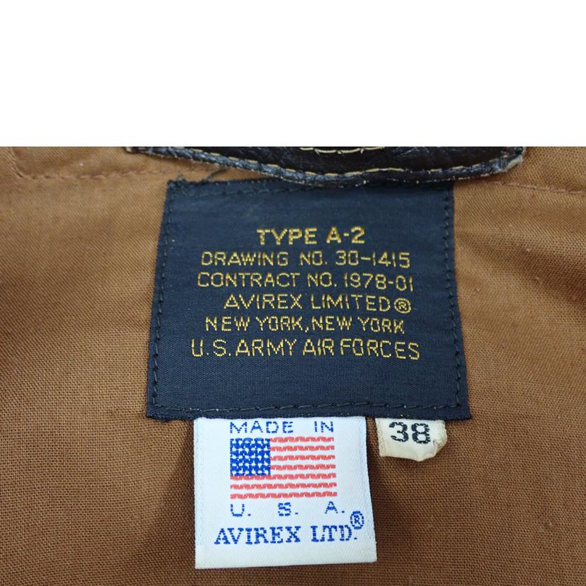 AVIREX アヴィレックス/★AVIREX レザーJKT TYPE Aー2/A-2 30-1415//38/Cランク/62
