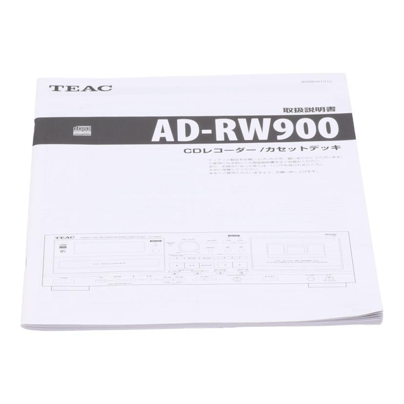 TEAC ティアック /CDレコーダー/カセットデッキ/AD-RW900//0260125/Bランク/62