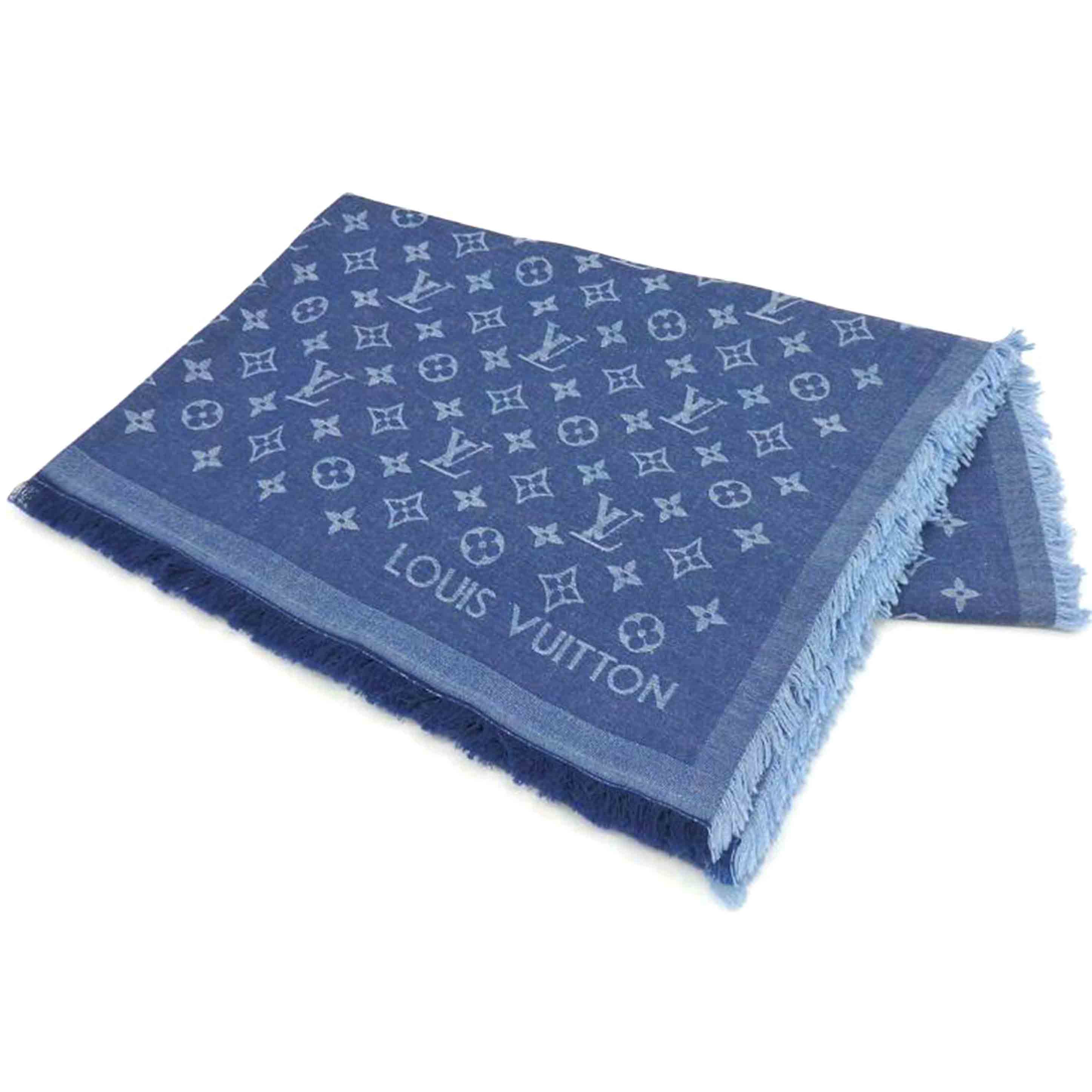 LV ルイ・ヴィトン/ストール・モノグラム エッセンシャル/ブルー/M71618//IL1***/Bランク/77