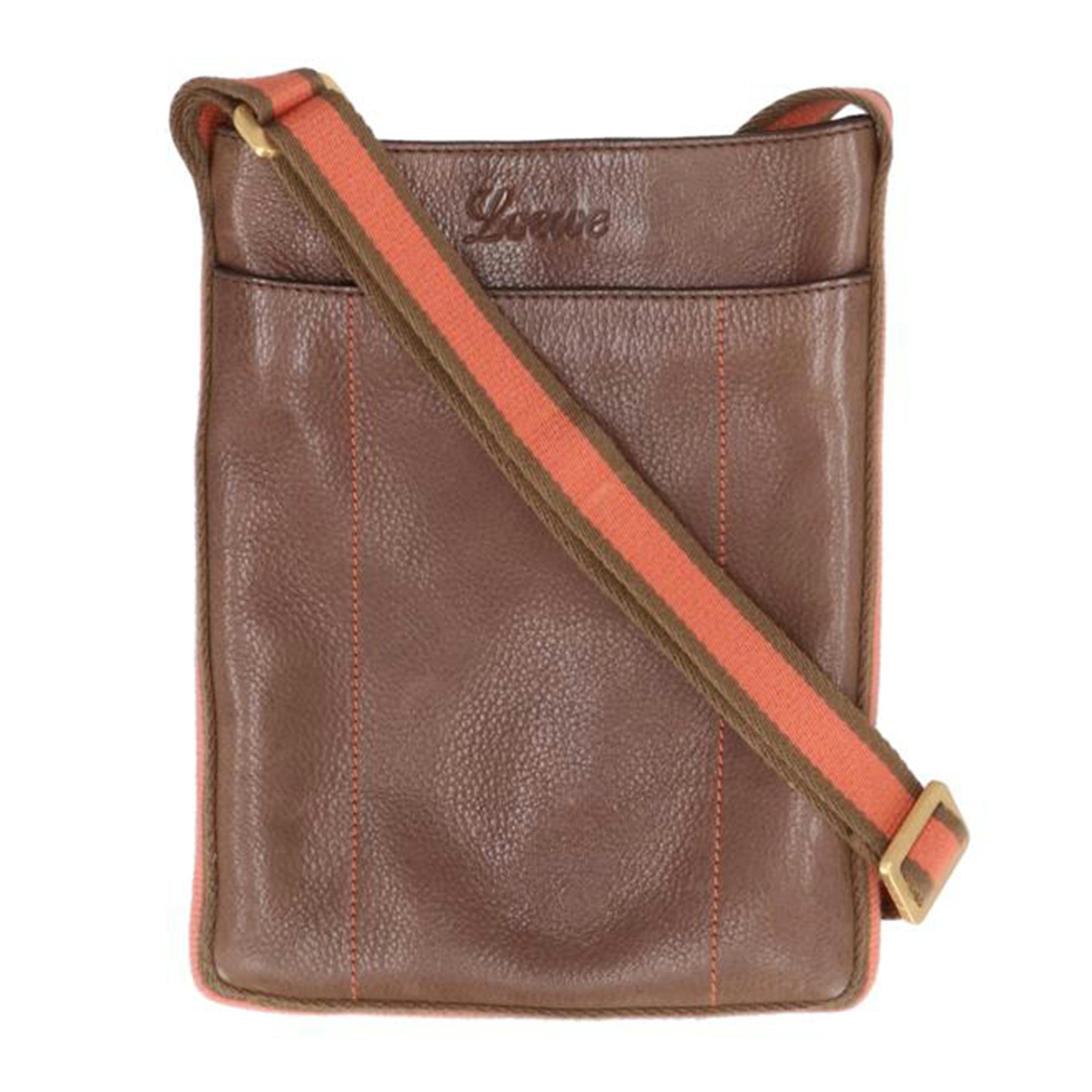 LOEWE ロエベ/レザーショルダーバッグ/ブラウン//ABランク/18