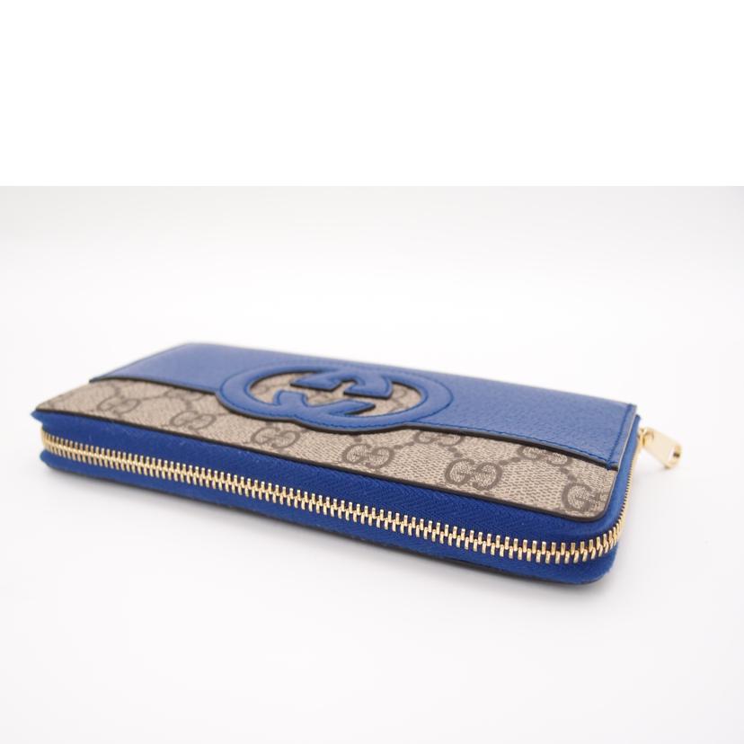 GUCCI グッチ/カットアウトインターロッキングG長財布/ブルー/701423//495***/SAランク/69