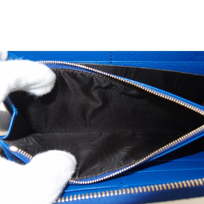 GUCCI グッチ/カットアウトインターロッキングG長財布/ブルー/701423//495***/SAランク/69