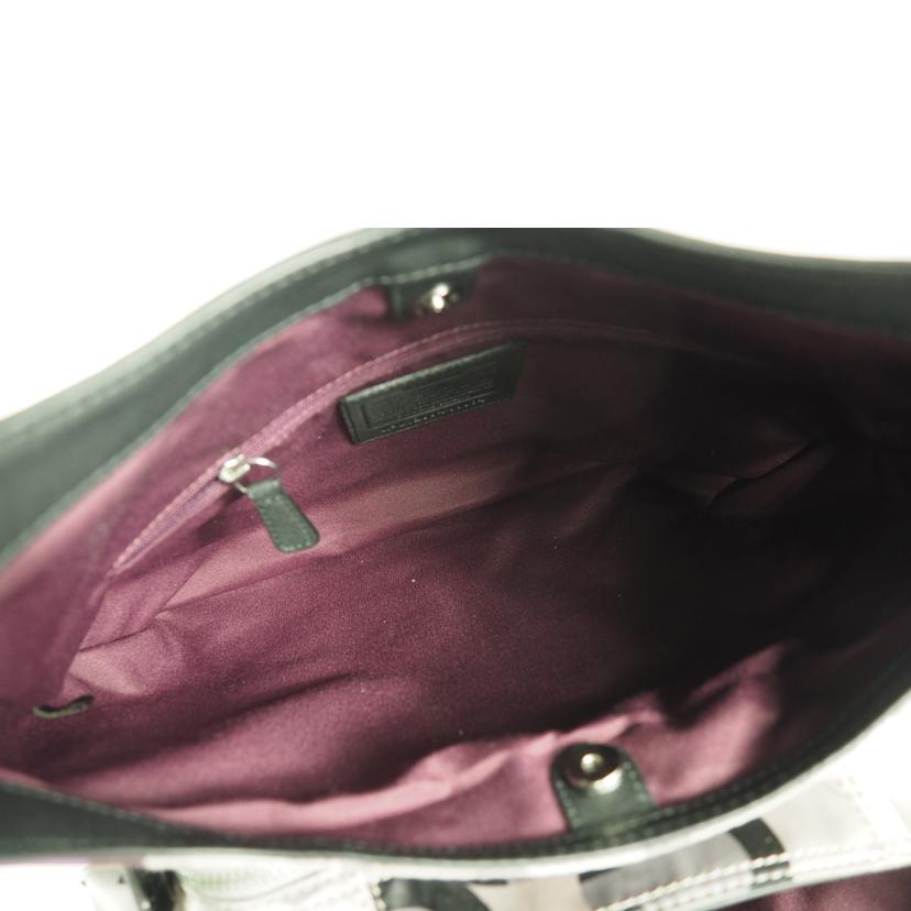 COACH コーチ/ショルダーバッグ/オプアート パテントレザー/マルチ黒/F19834//ABランク/79