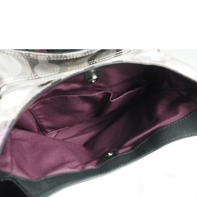 COACH コーチ/ショルダーバッグ/オプアート パテントレザー/マルチ黒/F19834//ABランク/79