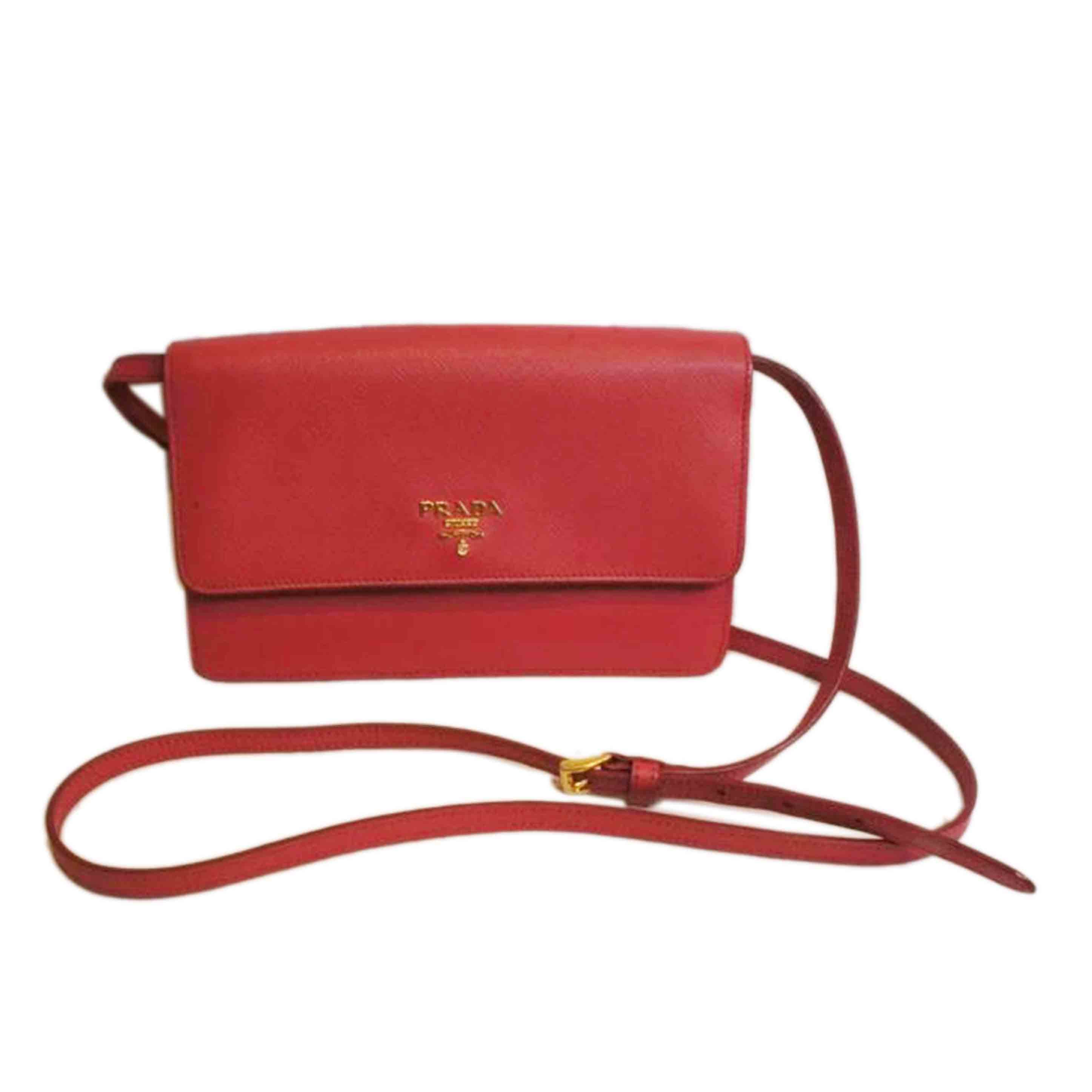 PRADA プラダ/サフィアーノレザーピンクショルダーウオレット/1M1437//Aランク/92