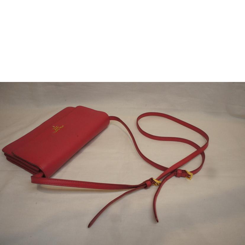 PRADA プラダ/サフィアーノレザーピンクショルダーウオレット/1M1437//Aランク/92