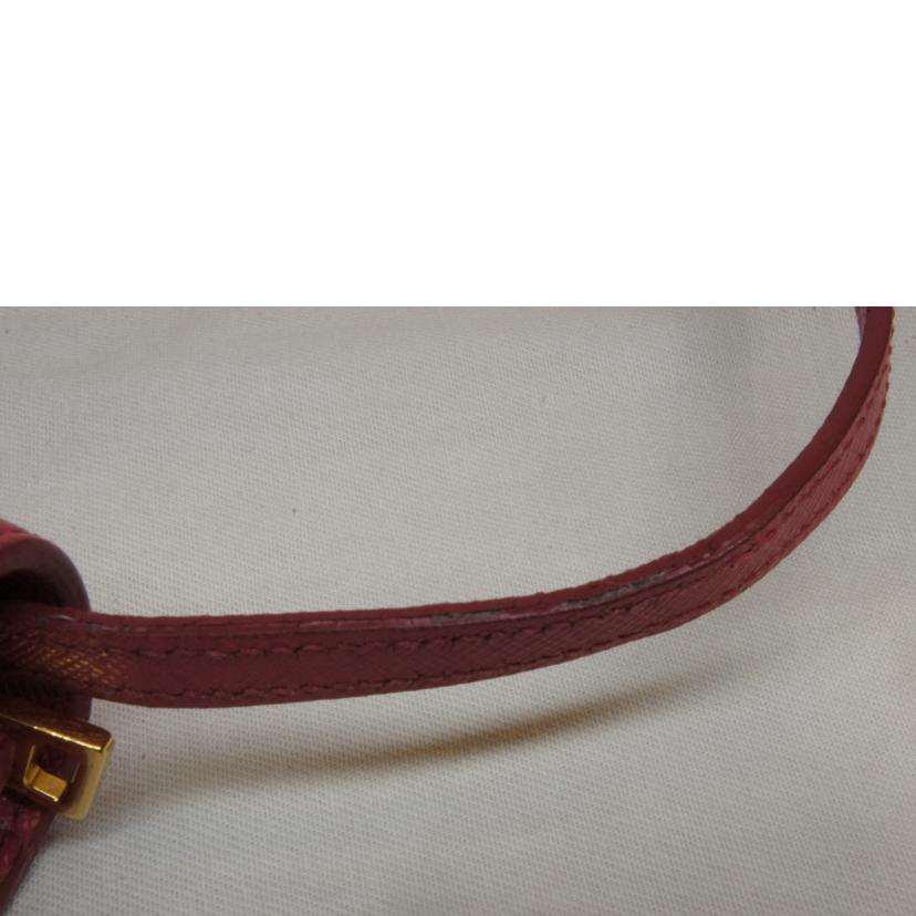 PRADA プラダ/サフィアーノレザーピンクショルダーウオレット/1M1437//Aランク/92