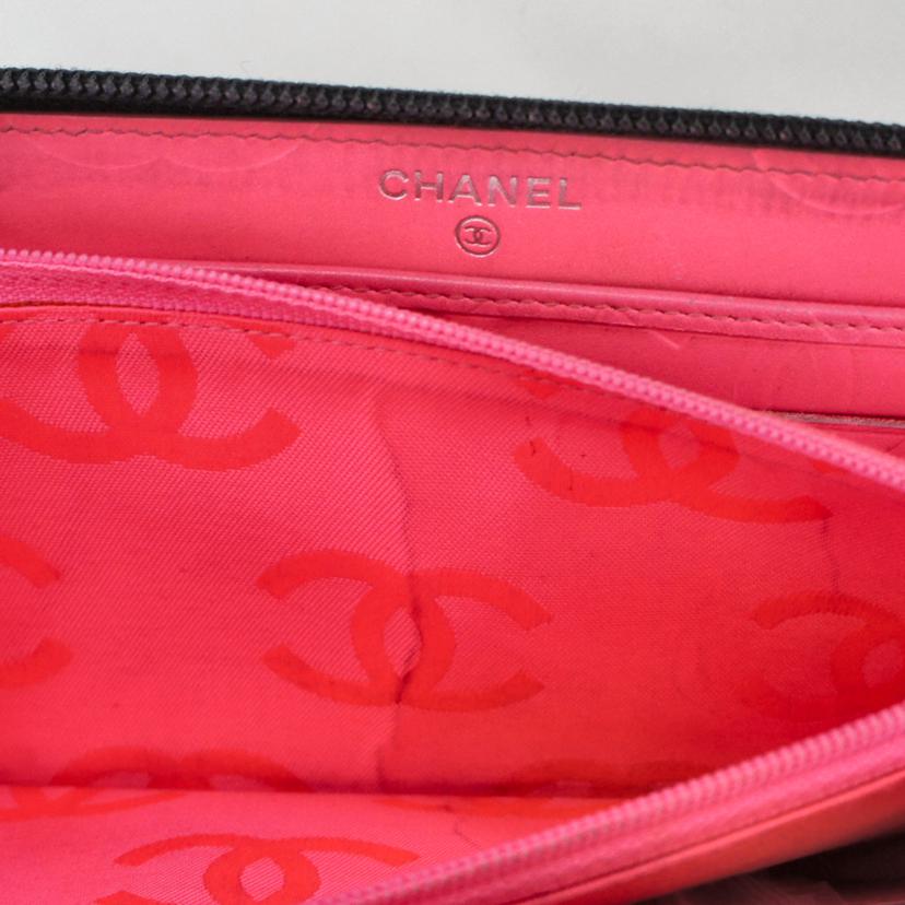 CHANEL シャネル/カンボンライン/ ラウンドZIP長財布 //162*****/Bランク/93