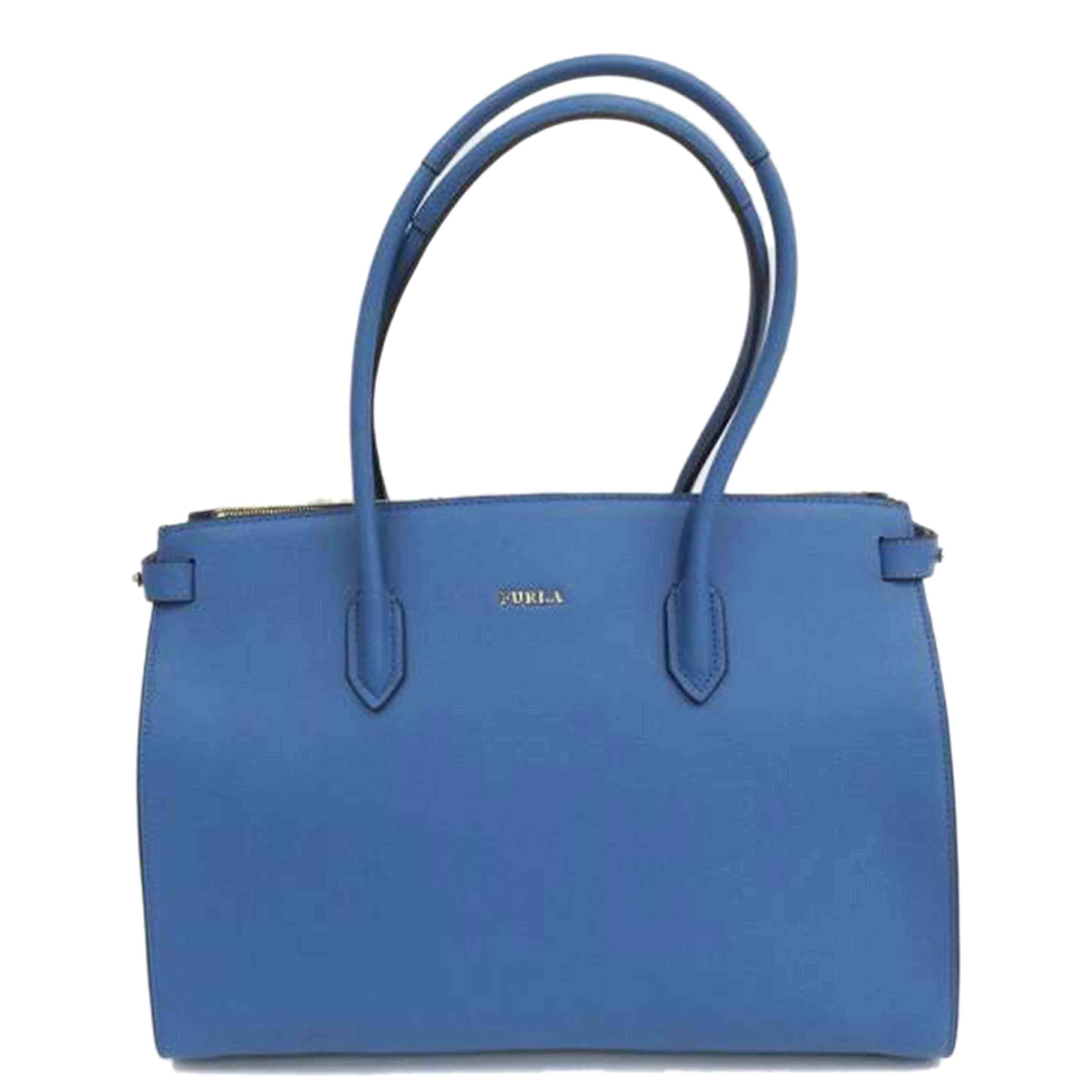 FURLA フルラ/レザーハンド/ブルー/Aランク/82