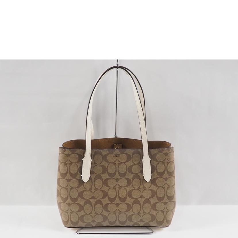 COACH コーチ/トートバッグ/シグネチャーミニアベニューキャリーオール/カーキx白/73293//Bランク/79