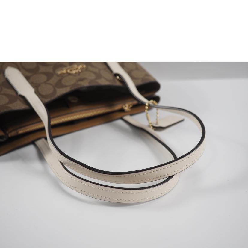 COACH コーチ/トートバッグ/シグネチャーミニアベニューキャリーオール/カーキx白/73293//Bランク/79