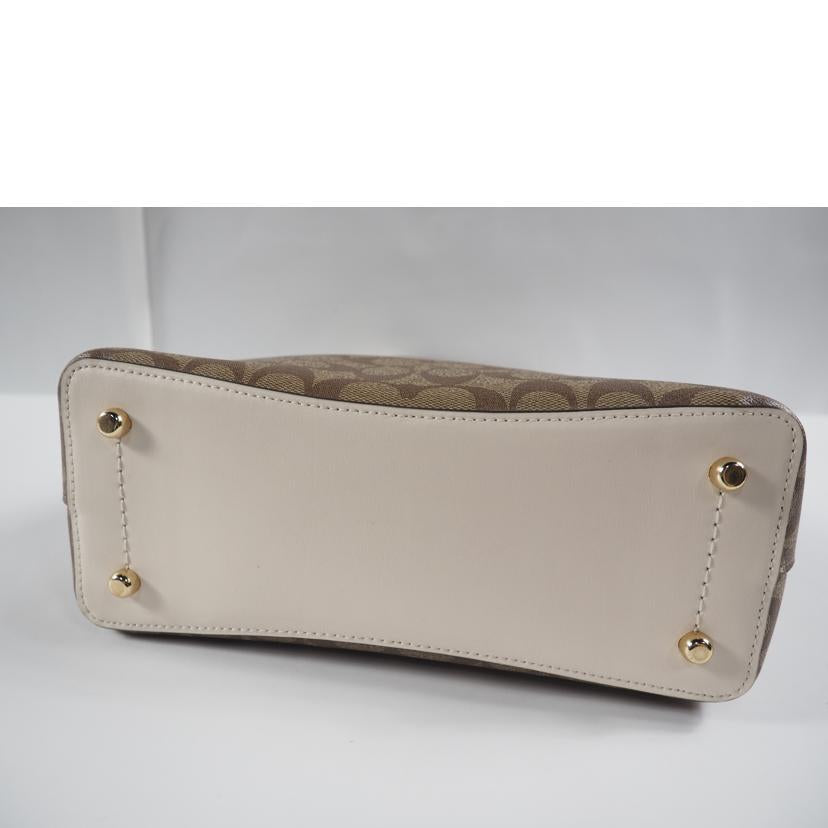 COACH コーチ/トートバッグ/シグネチャーミニアベニューキャリーオール/カーキx白/73293//Bランク/79
