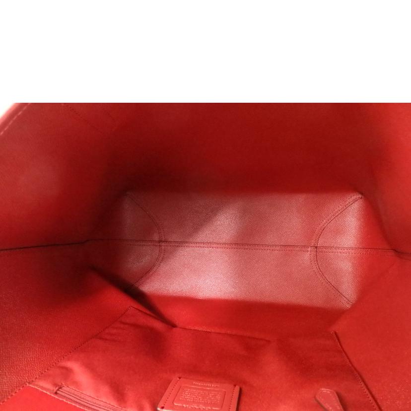 COACH コーチ/シグネチャーシティトートバッグ/赤×茶/5696//B22**/Aランク/84