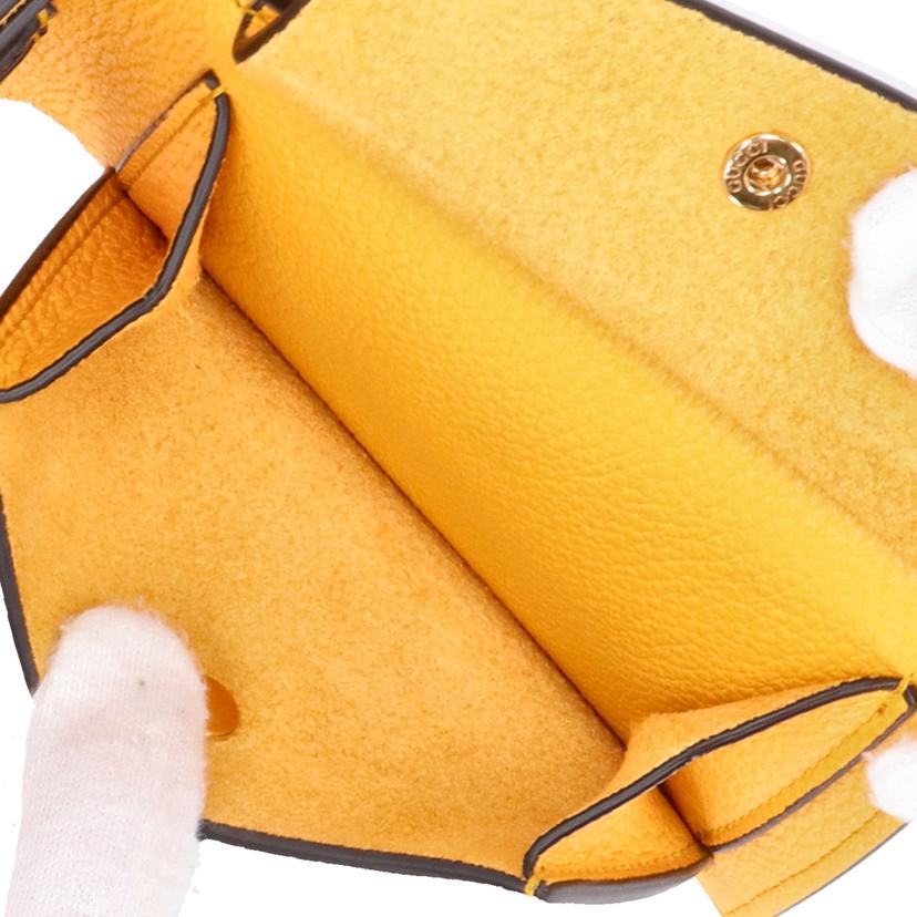 GUCCI グッチ/エンボスロゴコインウォレット/マスタード/658681//537***/SAランク/91