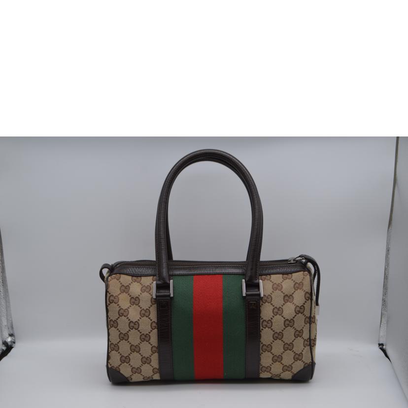 GUCCI グッチ/GGキャンバスシェリーラインレザーハンド/30458//213***/Aランク/89