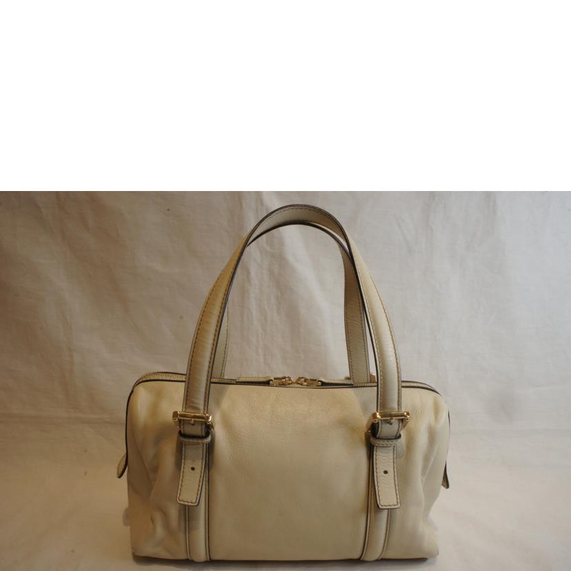 GUCCI グッチ/インターロッキングGレザーミニボストンホワイト/170009//001***/Aランク/92