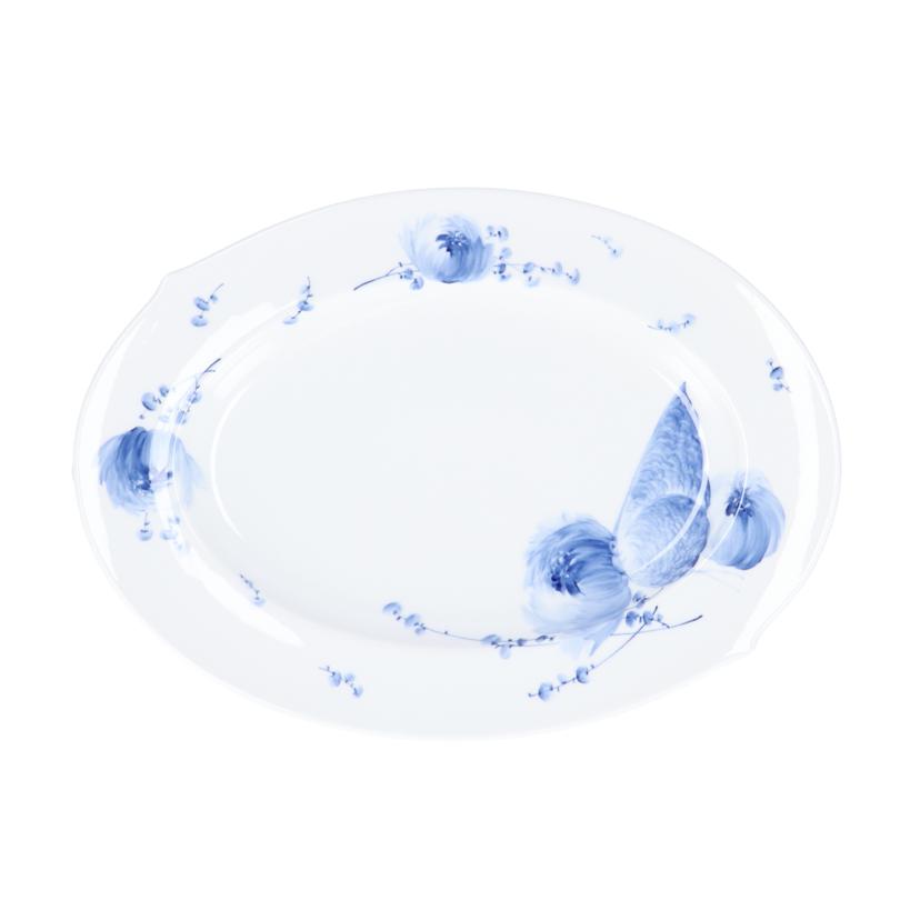 Meissen マイセン /オーバル プラタープレート 35cm/青い花//28307/Aランク/78
