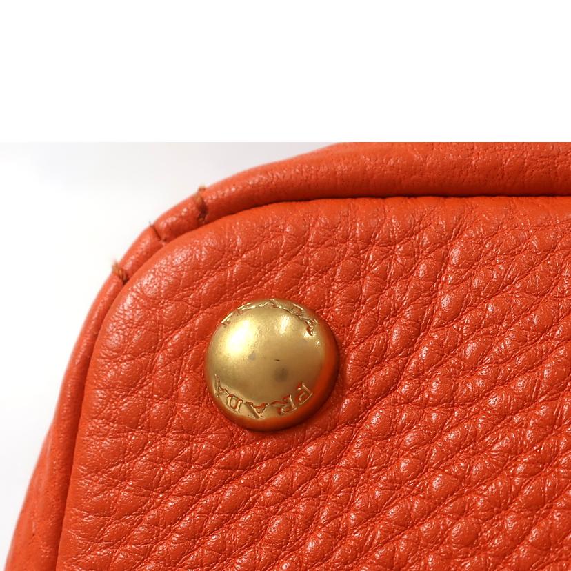 PRADA プラダ/レザー トートバッグ オレンジ/BR4970//Aランク/65