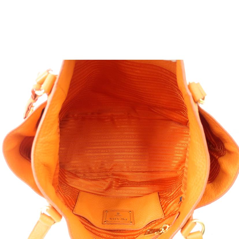 PRADA プラダ/レザー トートバッグ オレンジ/BR4970//Aランク/65