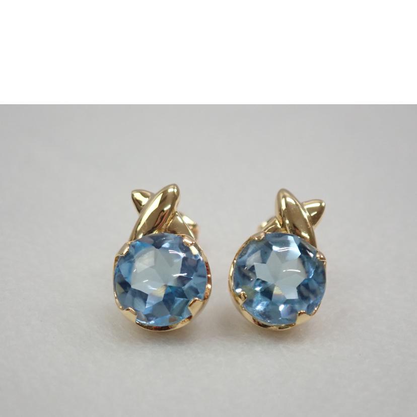 k18ブルトパ/K18Bトパーズピアス/2,0g//ABランク/62