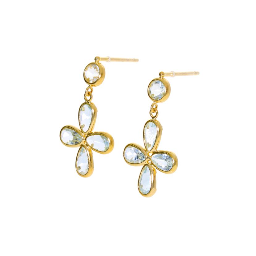 /K18 アクアマリンピアス /1.1//Aランク/62