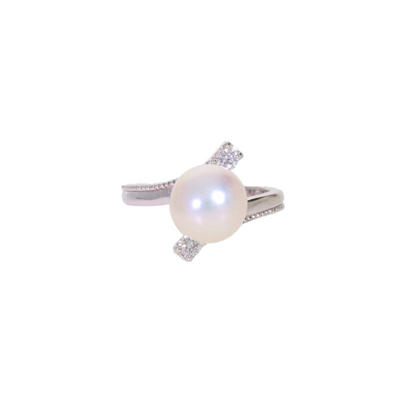 K18WGパールダイヤリング0.20ct//Aランク/69