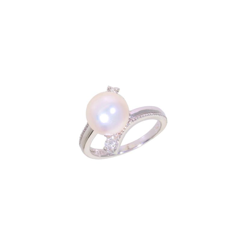 K18WGパールダイヤリング0.20ct//Aランク/69