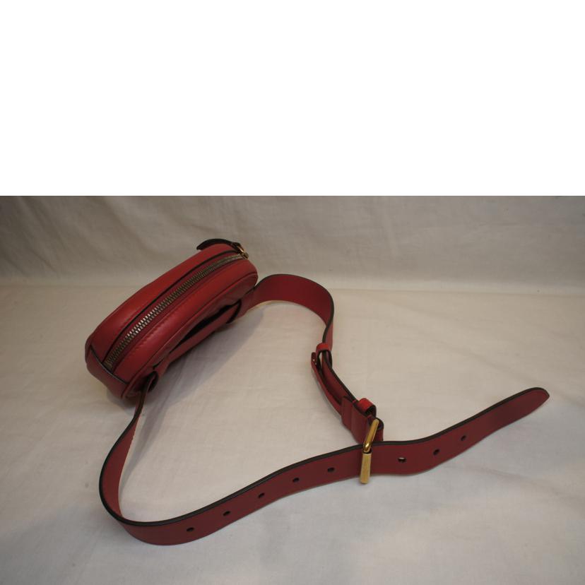GUCCI グッチ/GGマーモントキルティングウェストバッグレッド/476434//493***/Aランク/92