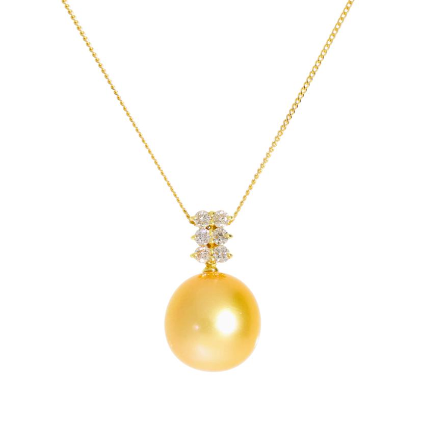 / K18ゴールデンパールダイヤネックレスD0.24ct//Aランク/05