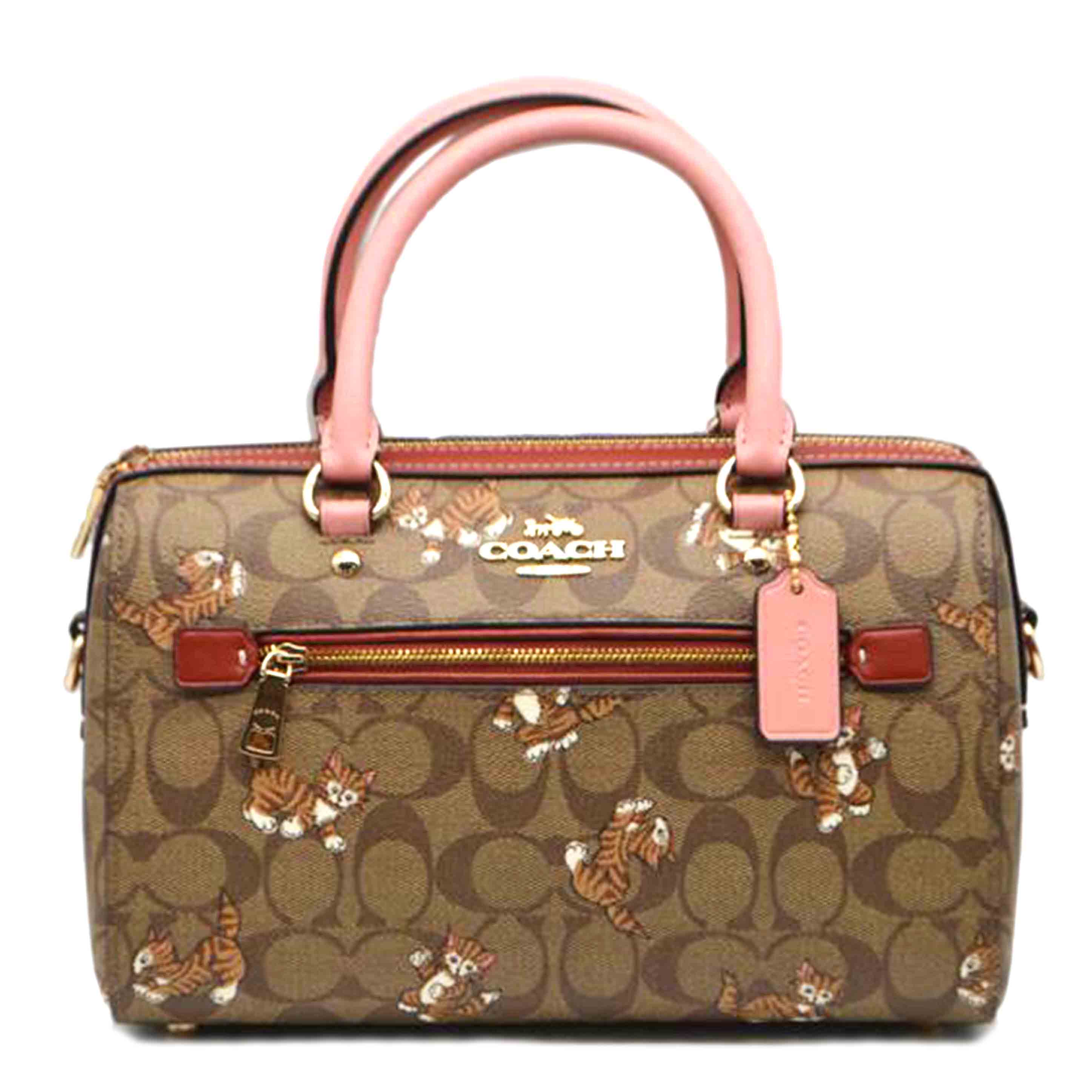 COACH コーチ/シグネチャーローアンキトゥンプリント2wayレザーハンド/CC425//F22**/Aランク/89