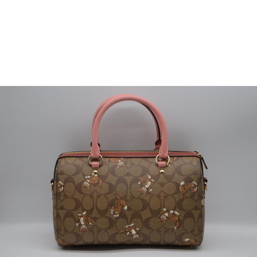 COACH コーチ/シグネチャーローアンキトゥンプリント2wayレザーハンド/CC425//F22**/Aランク/89