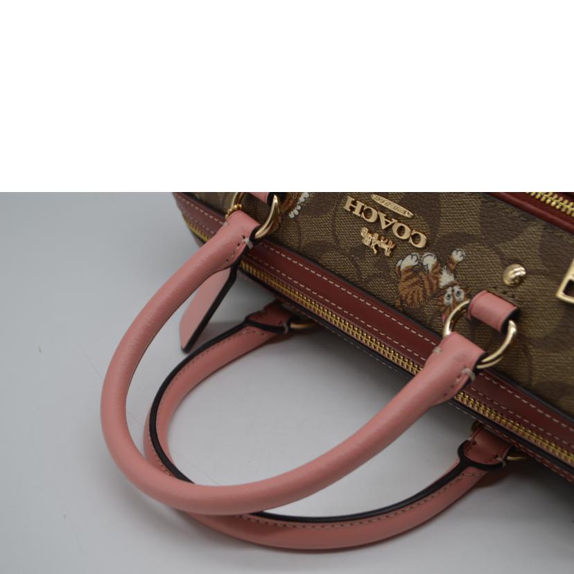 COACH コーチ/シグネチャーローアンキトゥンプリント2wayレザーハンド/CC425//F22**/Aランク/89