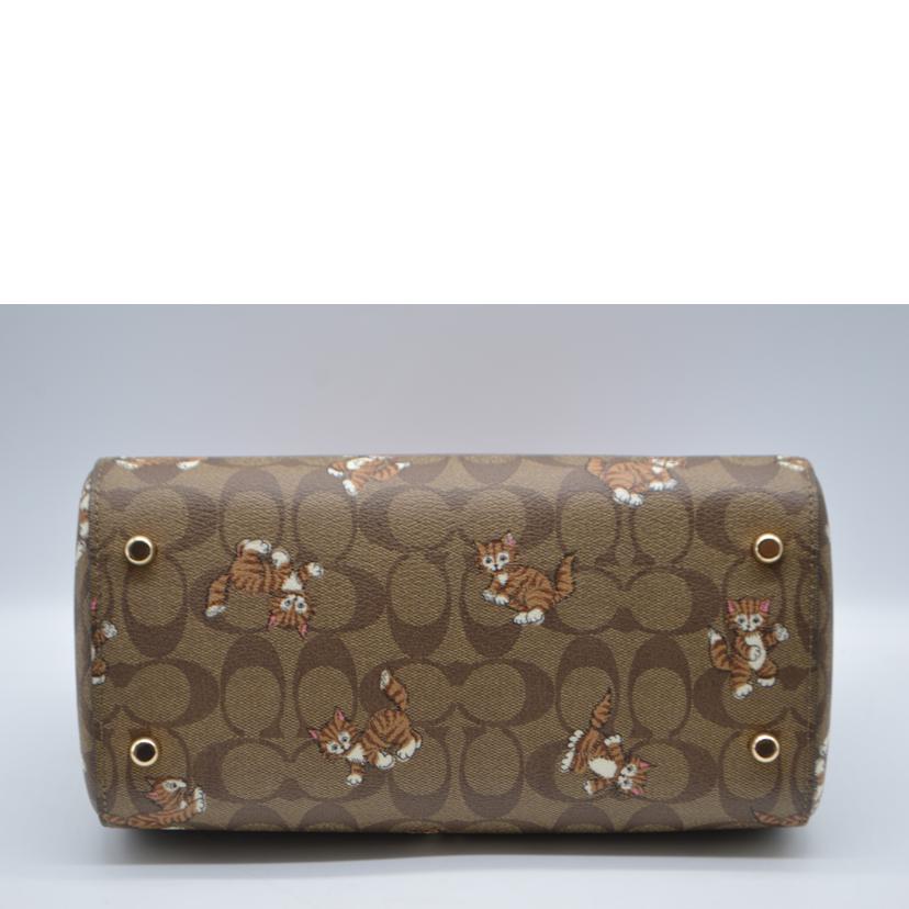 COACH コーチ/シグネチャーローアンキトゥンプリント2wayレザーハンド/CC425//F22**/Aランク/89