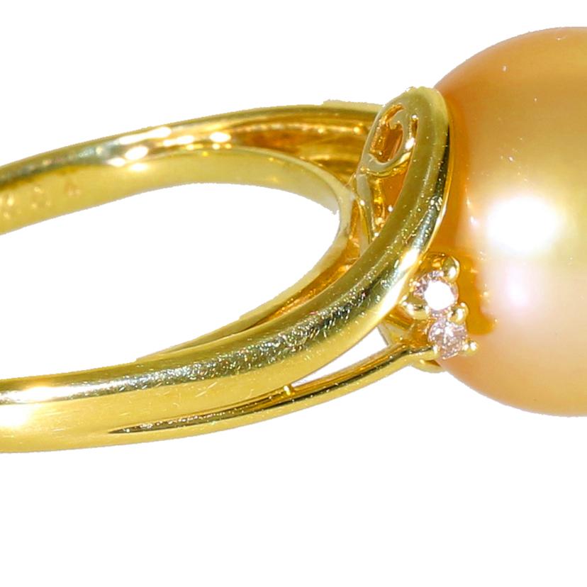 K18ゴールデンパールダイヤリングD0.08ct //ABランク/05