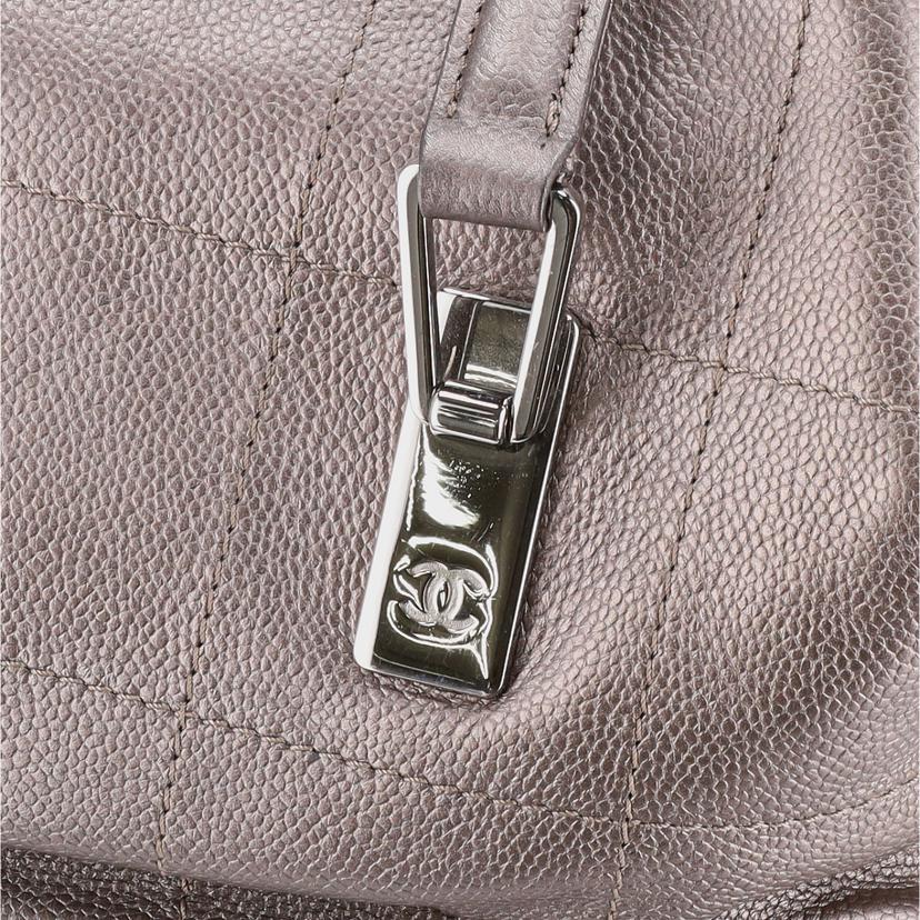 CHANEL シャネル/チョコバーキャビアスキンハンド/メタリックグレーSV金具//Aランク/75