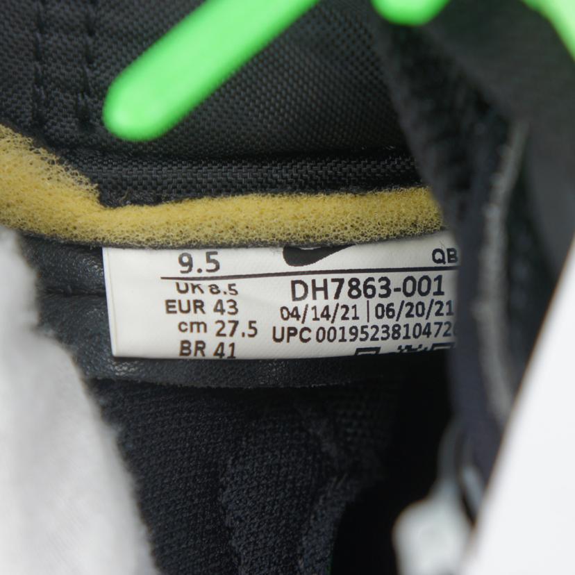 NIKE ナイキ/OFF-WHITE×NIKE BLAZER LOW '77 BLACK AND ELECTRO GREEN/DH7863-001//Sランク/05