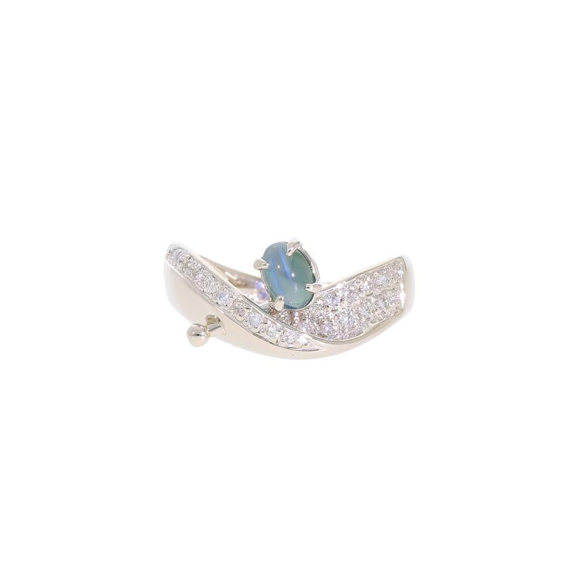 /◎Pt900アレキサンドライトキャッツアイダイヤリング0.728/D0.30ct//Aランク/59