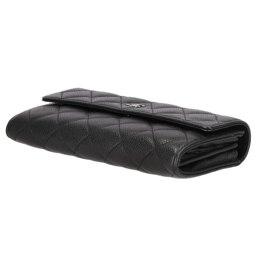 CHANEL シャネル/マトラッセ/キャビアスキンフラップウォレット/シルバー金具/A50096//171*****/ABランク/91