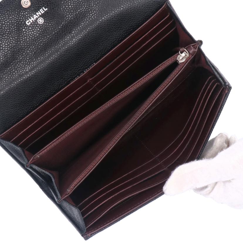 CHANEL シャネル/マトラッセ/キャビアスキンフラップウォレット/シルバー金具/A50096//171*****/ABランク/91
