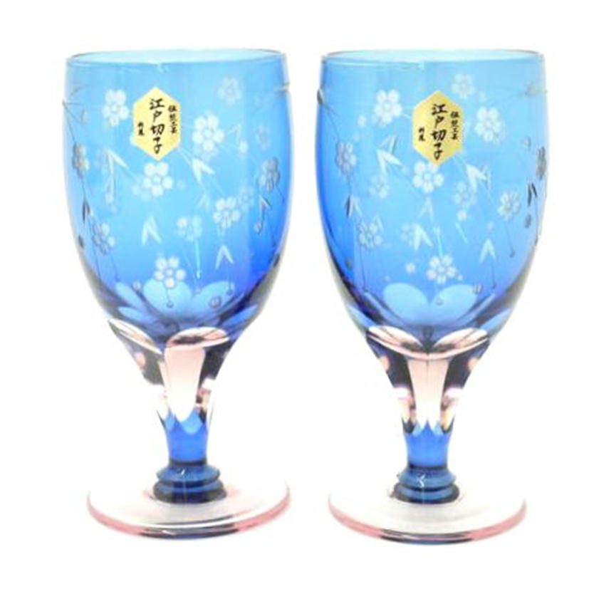 彩鳳/彩鳳 江戸切子 足付ビールハイペア/M-64-2BP//SAランク/69