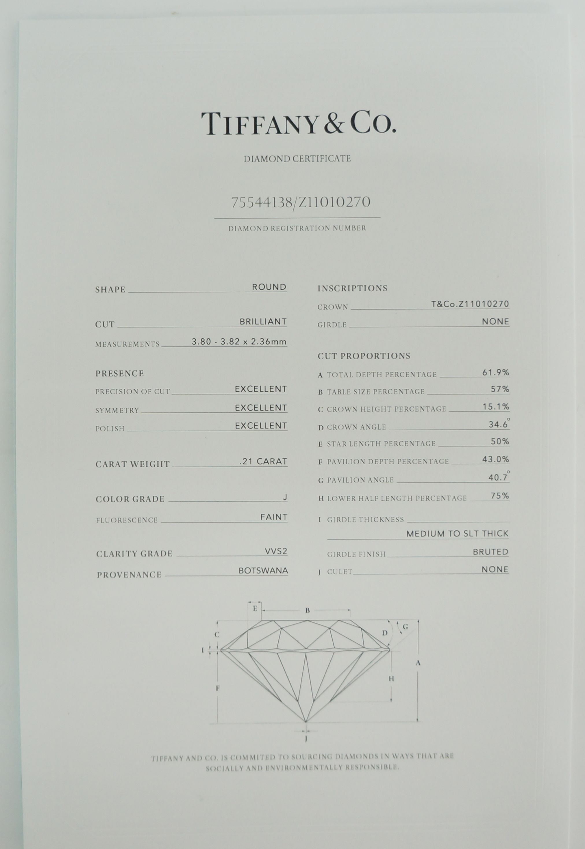 TIFFANY&Co. ティファニー/PT950ソレストダイヤネックレス//Aランク/75