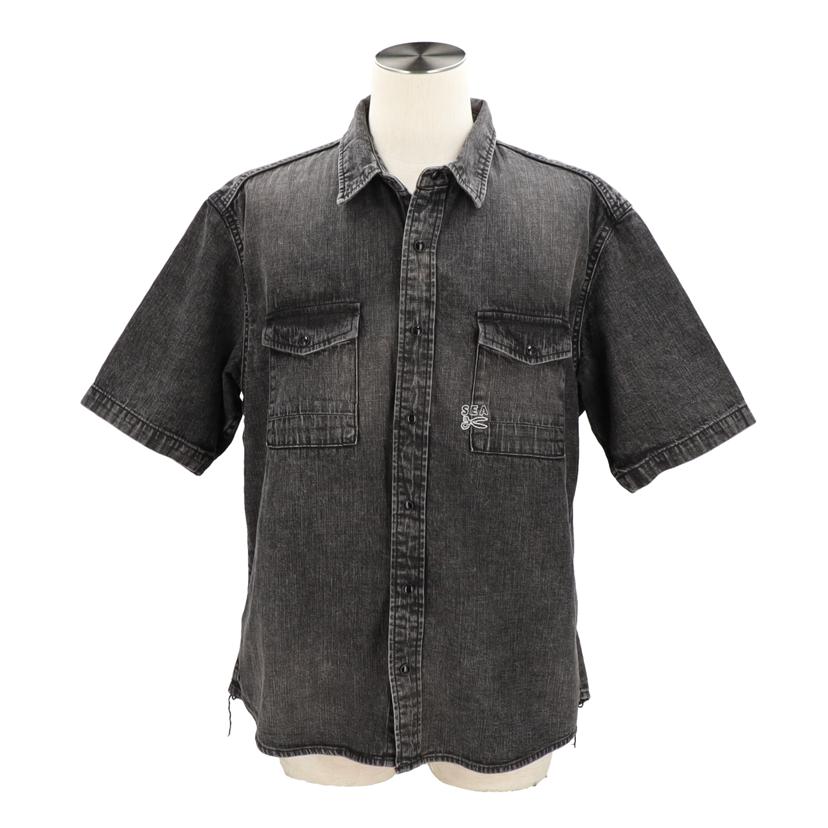 WINDANDSEA×DENHAM ウィンダンシー×デンハム/WINDANDSEA×DENHAM 半袖デニムシャツ//Aランク/19