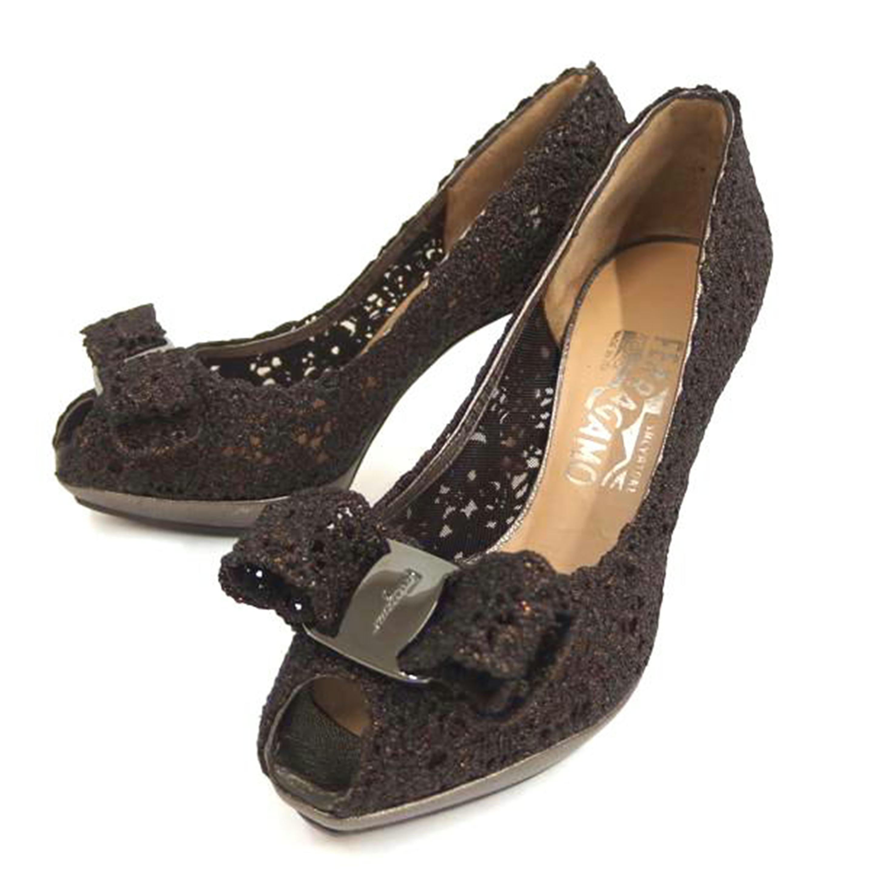 Ferragamo フェラガモ/Ferragamo リボンレースパンプス/ブラウン/201832//ABランク/82