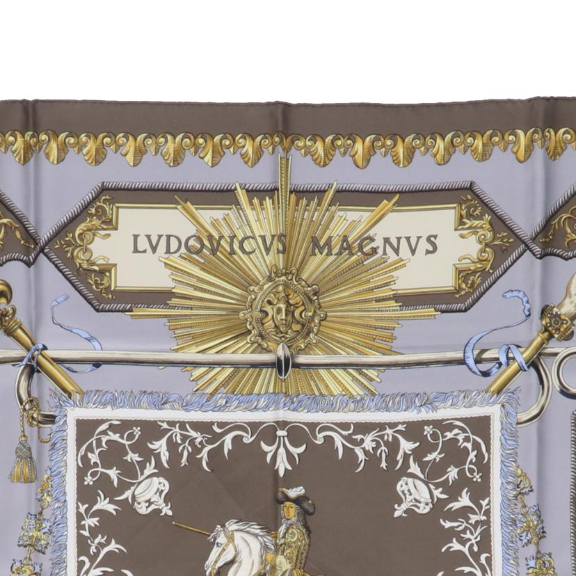 HERMES エルメス/スカーフ/カレ90/白い馬に跨ったルイ14世//ABランク/93