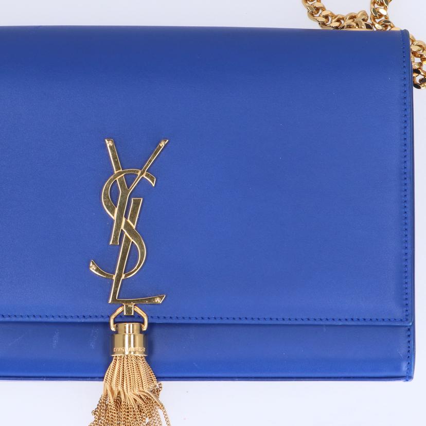 SAINT LAURENT サンローラン/ケイトタッセル/ミディアムチェーンショルダーバッグ/ブルー/354119//C15**/Aランク/18