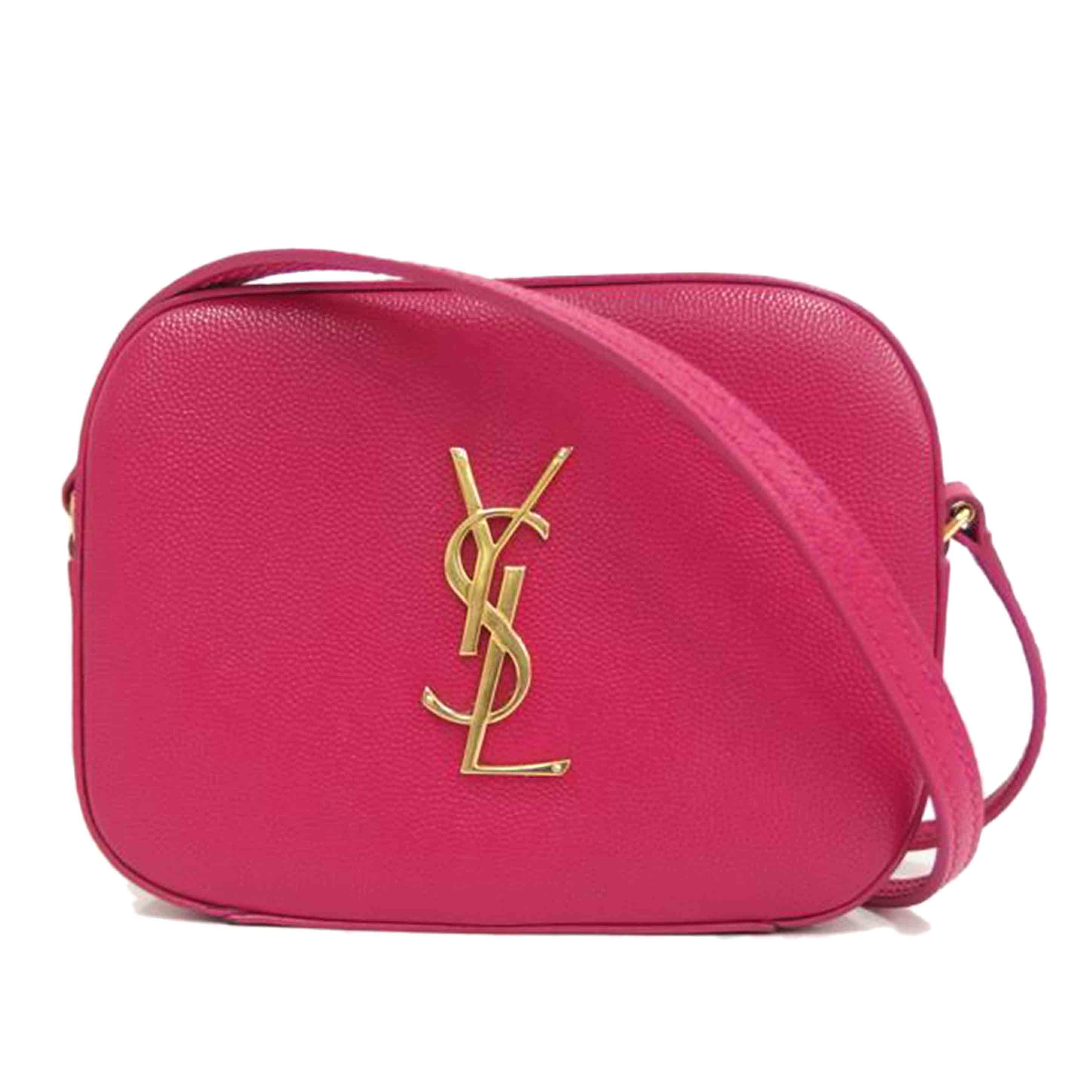 YSL サンローラン/ロゴレザーミニショルダー/ピンク//ABランク/82