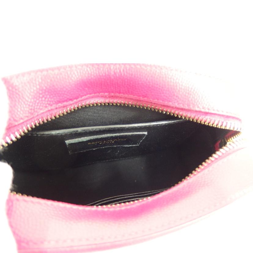 YSL サンローラン/ロゴレザーミニショルダー/ピンク//ABランク/82