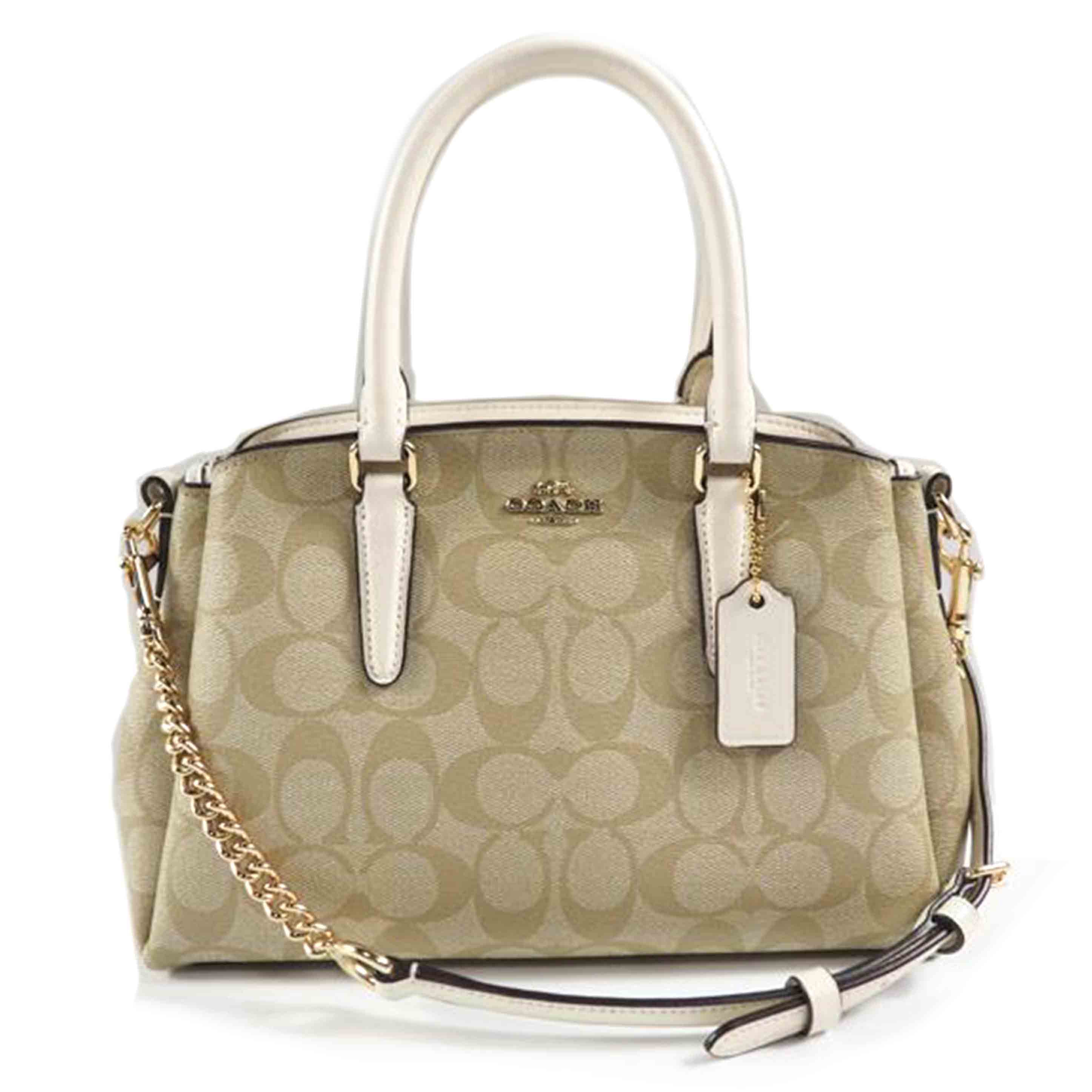 COACH コーチ/2wayバッグ/シグネチャー ミニセージキャリオール/ベージュxホワイト/F29434//ABランク/79