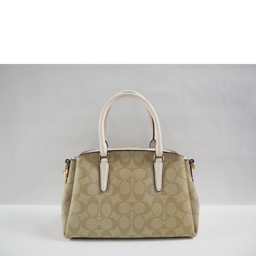 COACH コーチ/2wayバッグ/シグネチャー ミニセージキャリオール/ベージュxホワイト/F29434//ABランク/79