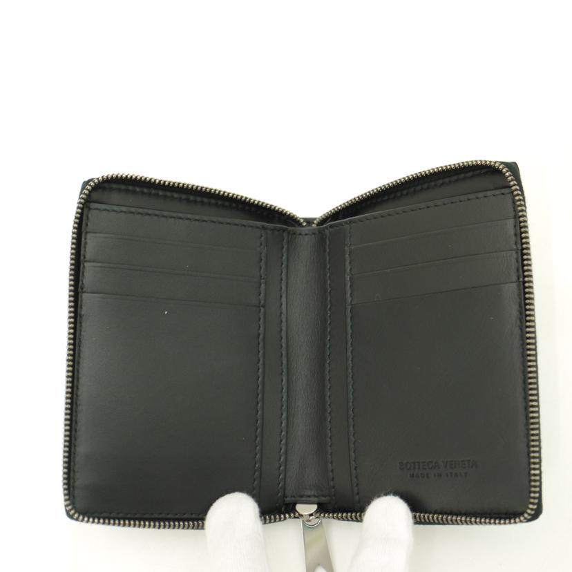 BOTTEGA VENETA ボッテガヴェネタ/マキシイントレチャートラウンドファスナー札入れ/ブラック/649596//SAランク/69